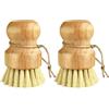 JSMTKJ 2 Pezzi Spazzola per Funghi in Legno, Spazzola da Cucina con Cordino, Spazzola per Pulizia for Dish Pans Kitchen Sink Cleaning