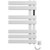 SKYLYZH Termoarredo Bagno Elettrico, Scaldasalviette Elettrico Bagno Bianco 450x720mm, Termoarredo Intelligente a Temperatura Costante, termosifoni moderni, Display a LED, Risparmio Energetico-White Right