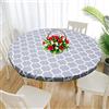 Sutowe Tovaglia rotonda con bordo elastico, 114-142 cm, impermeabile in poliestere, tovaglia da tavolo, stampa tovaglia rotonda antimacchia lavabile, per cucina, sala da pranzo, ristorante (strisce