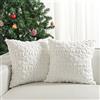 Lewondr 45x45cm Federa per Cuscino Decorativa, 2 Pezzi Copricuscino Natalizio con Ricamo Fiocchi di Neve Fodera per Cuscino per Divano Decorazioni per Natale, Bianco