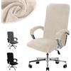 Hengrongshen Rivestimento per sedia da ufficio, con bracciolo, rimovibile, per sedia da ufficio, sedia da computer, sedia girevole (beige, XL)