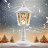 Szhhrxi Lanterna di Natale a Globo di Neve con Musica, Retrò Globo di Neve Natalizio Ornamenti, LED Babbo di Lampada di Natale Decorazioni Natalizie, Luce Notturna di Regalo (bianco)