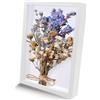 Primasage Cornice Profonda Legno A4, 31x23x4 Cornice Contenitore Riempibile Facile da Personalizzare 3d in Legno per Bouquet da Sposa, Ricordi, Decorazioni fai da te(Blanc)