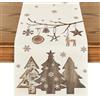 Artoid Mode Runner da tavolo con assi, alberi, cervi, palla di Natale, decorazione da tavolo per cucina invernale natalizia, decorazione per interni per feste e vacanze 40x300 cm