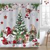 Bonhause Tenda Gnomi Albero di Natale Tende Xmas Palle Inverno per Doccia in Poliestere Impermeabile Antimuffa Lavabile da Bagno 180 x 180 cm con 12 Ganci