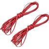 QUARKZMAN 2 Pacchetti Di Cordoncino In Pelle Piatto, 5,5 Iarde Di Laccetto Per Artigianato In Pelle Da 4mm, Strisce Sottili Per Bracciali Fai Da Te, Creazione Di Gioielli, Rosso Brillante