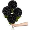 Hollyone Ortensia artificiale da 16 cm, con manico lungo 65 cm, 4 fiori di ortensia artificiali, fiori di plastica, ortensia per matrimoni, decorazione della casa, ufficio, festa in giardino