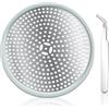 SHFYFHS Filtro Capelli Doccia, Copertura di Scarico Della Doccia, Filtro Raccogli Capelli per Vasca in Acciaio Inossidabile, Con pinzette, per Bagno Vasca da Bagno Cucina,11,8 x 11,8 x 0,31 cm.