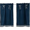 SimidunEUR Tenda Finestra Stile Giapponese Chic Ricamata Misto Lino Poliestere,Marina Militare,74 * 61 CM