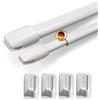 Rollina Bastone per tende senza foratura, bianco, set da 2 pezzi, autoadesivo, 40 - 70 cm, allungabile | Asta per tende da finestra con 4 ganci adesivi | Made in Germany