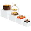 mumisuto Espositore da Buffet per Aperitivo, set di 6 Supporti per Torte, Dessert, Oggetti da Collezione, Gioielli, Alzata per Alimenti Espositore a Cubo Alzata, Espositori in Acrilico, Bianco
