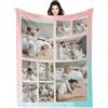 LZXSXZ Coperta Personalizzata Coperta Personalizzata con Foto e Testo, Coperta Personalizzata con 1-9 Collage di Foto, Coperta Personalizzata con Immagini Memorabile Festa della Mamma Festa del papà