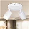 Dehobo Faretti LED Soffitto 2 Luci GU10 Orientabili 350°, Plafoniera Bianco Design Moderno, Lampada da Soffitto e Lampada da Parete Interno per Soggiorno Cucina, Senza Lampadina