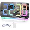 SZELAM Sveglia Digitale,Sveglia da Comodino,Orologio a Specchio a LED da 7,4 con Luce Notturna RGB
