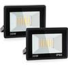 Psatfito G Faretto LED da Esterno da 30w, LED da Cantiere Super Luminose da 3240 Lm, Ip66 Impermeabile, Proiettore per Esterni da 3000K per Magazzino, Garage, Cortile, Confezione da 2