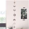 BASE ROOTS Fasi di luna argentata ghirlanda decorazione murale decorazione fatta a mano banner muro muro arte boho moon ciclo decorazioni parete appesa di luna estetica decorazione natalizia boho 86cm 7 monds