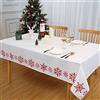 Hapterouse Tovaglie Natalizie Eleganti Tovaglia Rettangolare 137x200cm Tovaglia Resistente All'acqua con Fiocchi di Neve Modello per la Decorazione Della Tavola Bianco