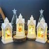 JINGTOPS 4 Pezzi Lanterne Natalizie a LED, Candela Natalizia Lanterna da Esterno Interni, Luci Centrotavola Natalizie Decorative, Luminosi Natale Bianco Caldo, a Batteria,13 x 5 cm