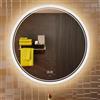 KWW Grande Specchio Rotondo Moderno della Vanità del Bagno del LED, Temperatura di Colore Regolabile, luci Dimmerabili Anti-nebbia, Specchio Montato a Parete Orizzontale/Verticale (80_x_80_cm)