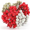 HOWAF 240 Pezzi 12 mm Artificiale Bacche di Agrifoglio Decorazioni Albero di Natale Decorazioni Natale Albero Ancora Ciondolo Mestiere Fiore Corona Fai da Te, Rosso, Oro e Argento