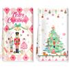 Arquiel Strofinacci Cucina Schiaccianoci Albero di Natale Rosa Spesso Assorbenti Set di 2 Asciugamani Lavabili Riutilizzabili Regali di Vacanza per Cucina Bar e Da Tè 40 cm x 60 cm
