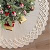 Weldomcor 122cm Gonna per Albero di Natale Maglia Bianco Tappeto Natalizio Vintage Rotondo Copri Base Albero Natale Base per la Casa Festa Partito