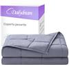 Dailydream Coperta ponderata terapeutica cotone, 9,5 kg, per adulti, 155 x 200 cm, grigio