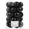 SPRINGOS, balocchi per albero di Natale in plastica, 30 pezzi, diametro 8 cm, in nero, decorazione per Natale, feste, matrimoni