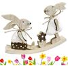 YJSDDNTY Coniglio Pasquale Decorazioni, Ornamenti di Artigianato Coniglio in Legno, Decorazioni Pasquali Coniglietto in Legno, Decorazione Pasquale per Interni, Esterni e in Giardino
