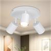 Dehobo Faretti LED Soffitto 3 Luci GU10 Orientabili 350°, Plafoniera Bianco Design Moderno, Lampada da Soffitto e Lampada da Parete Interno per Soggiorno Cucina, Senza Lampadina