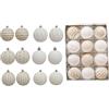 VersaGenius Set di 12 palline natalizie effetto velluto, dipinte, decorazioni da appendere all'albero di Natale, 6 cm (A)