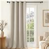 Deconovo Tenda Oscurante per Interni con Occhielli, 1 Pannello 140x260 cm, Tenda Termica Isolante per Camera da Letto e Soggiorno, Drappeggio Morbido ed Elegante, Avorio Sabbia
