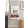Corredocasa Coppia Asciugamani Bagno Natalizi 1+1 - Made in Italy Puro Cotone Spugna: Morbidi, Assorbenti ed Eleganti con Balza Decorativa - Set Asciugamano Ospite Viso e Bidet Natale (Bianco Fiorato)