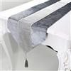 Deggodech 210cm Runner da Tavolo Moderno Grigio Runner Tavola con Strass Table Runner con Striscia Diamantata e Nappe per Matrimonio Natale Casa Festa Cucina Decorazione (Grigio, 32x210cm)