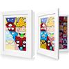 Litimkat 2 cornici artistiche per bambini, formato A4, con apertura frontale, spazio per oltre 150 disegni, ideali per conservare e presentare opere d'arte per bambini, colore: bianco