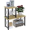 FEXPLENDID Ripiano Salvaspazio Cucina & Organizer Cucina | Mensola da Scrivania & Scaffale Scrivania per Ufficio | 40X40X19CM, in Legno/Metallo Stackable Desk Rack(Colore Chiaro)