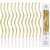 ZHAOYCSH 36 Pezzi Candele a Spirale per Torta di Compleanno, Candele Lunghe e Sottili con Superficie Metallica Dorata, Decorazioni per Torte Cupcake, per Feste di Compleanno e Matrimoni,Oro
