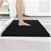 RUN HELIX tappetino da bagno Nero 50 x 80 cm, Antiscivolo Antimuffa, Tappetino Shaggy Assorbente