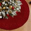 UXORSN Gonne Rotonda per Alberi di Natale 120 cm Grande Tappeto per Albero di Natale Lavorata a Maglia Motivo a Quadri Copri Base Christmas tree per Casa Vacanze Feste Decorazione, Rosso