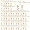 SUNNYCLUE 1Scatola 100pezzi Vero 18K Placcato Oro Francese Ganci per Orecchini Ganci per Amo Da Pesce Fili per Orecchie In Acciaio Inossidabile Fili per Orecchie A Sfera per Creazione di Gioielli Donn