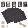 PH PandaHall 100pz Cornici di Carta per Foto Nero Cornice Portafoto in Carta, 15.5x11.2 cm Portafoto de Parete con Clip di Legno e Corda di Canapa per Decorazione Matrimonio e Feste