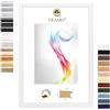 FRAMO Cornice portafoto in legno 30 x 35 cm (dimensione dell'immagine) in bianco opaco | Dimensioni selezionabili | Cornice per poster | Puzzle | Foto collage | Su misura | Foto quadro su misura