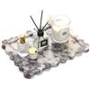 TABHOUKIT Vassoio Marmo Bagno Naturale Ondulato Vassoio Portaoggetti Svuotatasche Ingresso Moderno Lusso per Toletta, Candele, Asciugamani, Cosmetici, Profumo, Portachiavi (Viola Calacatta, 27 x 20 cm)