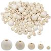 Vulevirtue 150 Perline di Legno Naturale, Sfera Con Foro Tondo, per DIY Creazione di Gioielli Artigianali (5 Formati: 8 mm, 12 mm, 16 mm, 20 mm, 25 mm)