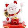 DEWIN Gattino Cinese Zampa,Gattino Giapponese Portafortuna Gatto Che Ondeggia Carino ad Energia Solare Buona Fortuna Ricchezza Gatti Accoglienti Home Display Car Decor (Bianco)