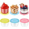 Fentar 6 mini contenitori alimentari con coperchi, 160 ml set di mini scatola di plastica, piccolo barattolo per la conservazione del bambino con coperchi per il pranzo, lo yogurt (giallo, blu, rosa)