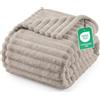 Utopia Bedding Coperta Plaid Pile a Righe [150x200 cm, Lino]