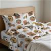 Tata Home Completo Letto Flanella Singolo Set Lenzuola Morbido Caldo Cotone Felpato Invernale Antipilling Made in Italy Dis. Cani Colore Bianco
