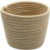 GZDAOXIA 1 pezzi cestini portaoggetti multiuso,cesto portaoggetti in corda di cotone,cestino portaoggetti bagno, resistente,per organizer cosmetici, libri(cachi)