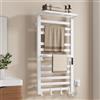 EMKE Scaldasalviette Elettrico da Bagno 1000 x 500 mm, Portasalviette Riscaldato a Temperatura Costante, Asciugasciugamani con Ripiano 280W, Bianco